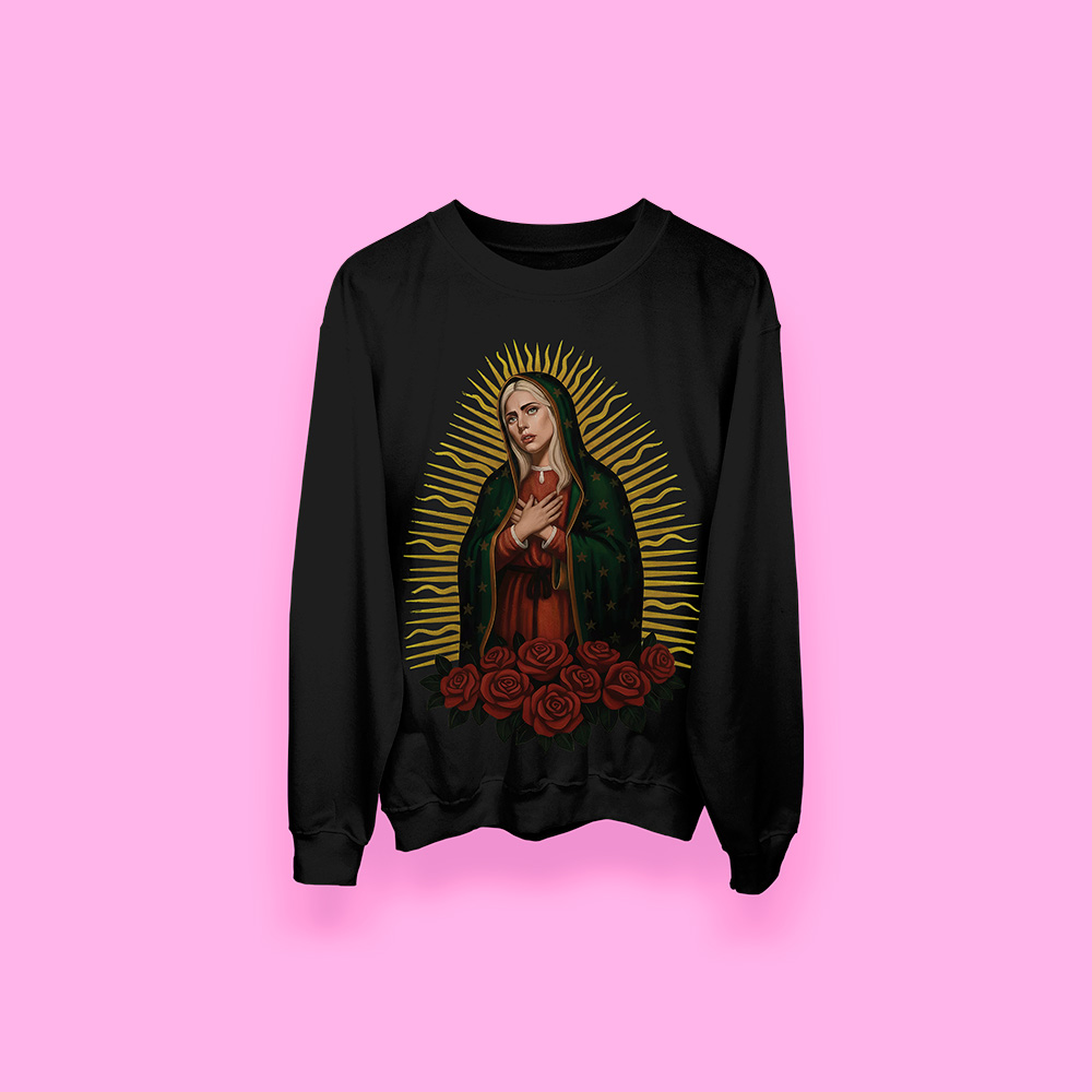 Lady Gaga VIRGEN DE GUADALUPE (sudadera negra)