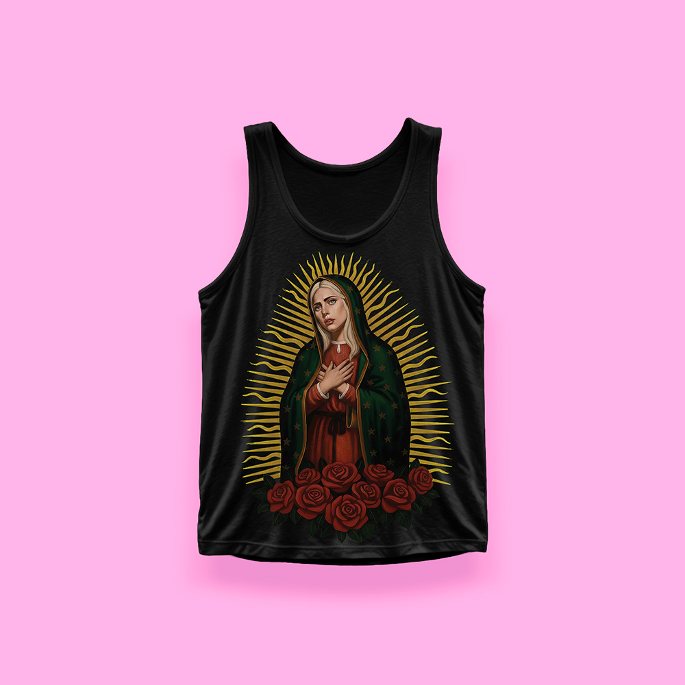 Lady Gaga VIRGEN DE GUADALUPE (tank top negro)