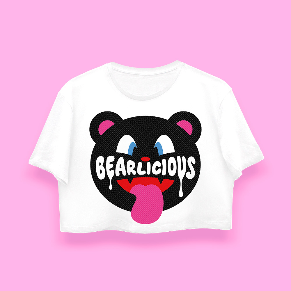 Bearlicious white crop-top (playera corta blanca)