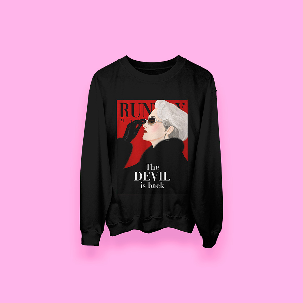 Miranda Priestly RUNWAY MAGAZINE (sudadera negra)