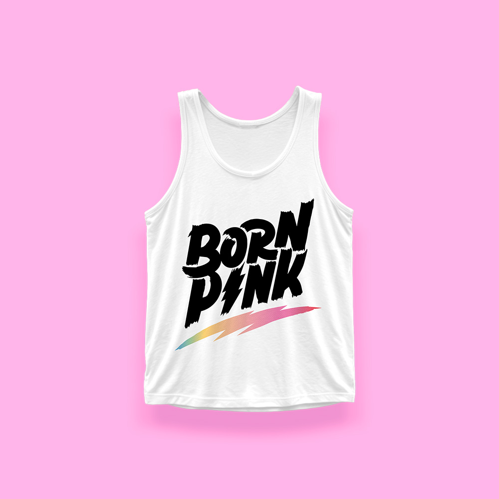 Black pink Born pink (tank top blanco)