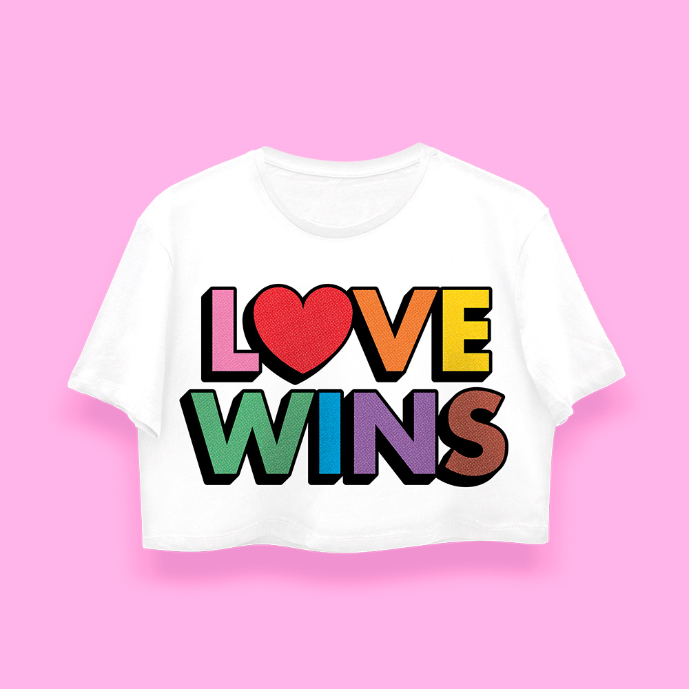 Love wins crop-top (playera corta blanca)