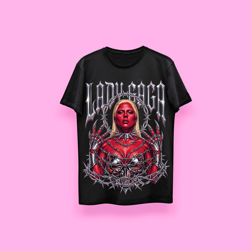 Lady Gaga RED DEMON (playera negra)