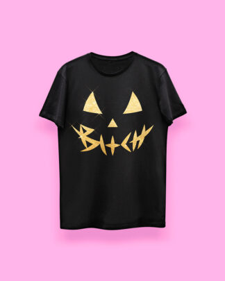 Halloween PUMPKIN GOLD (playera negra)