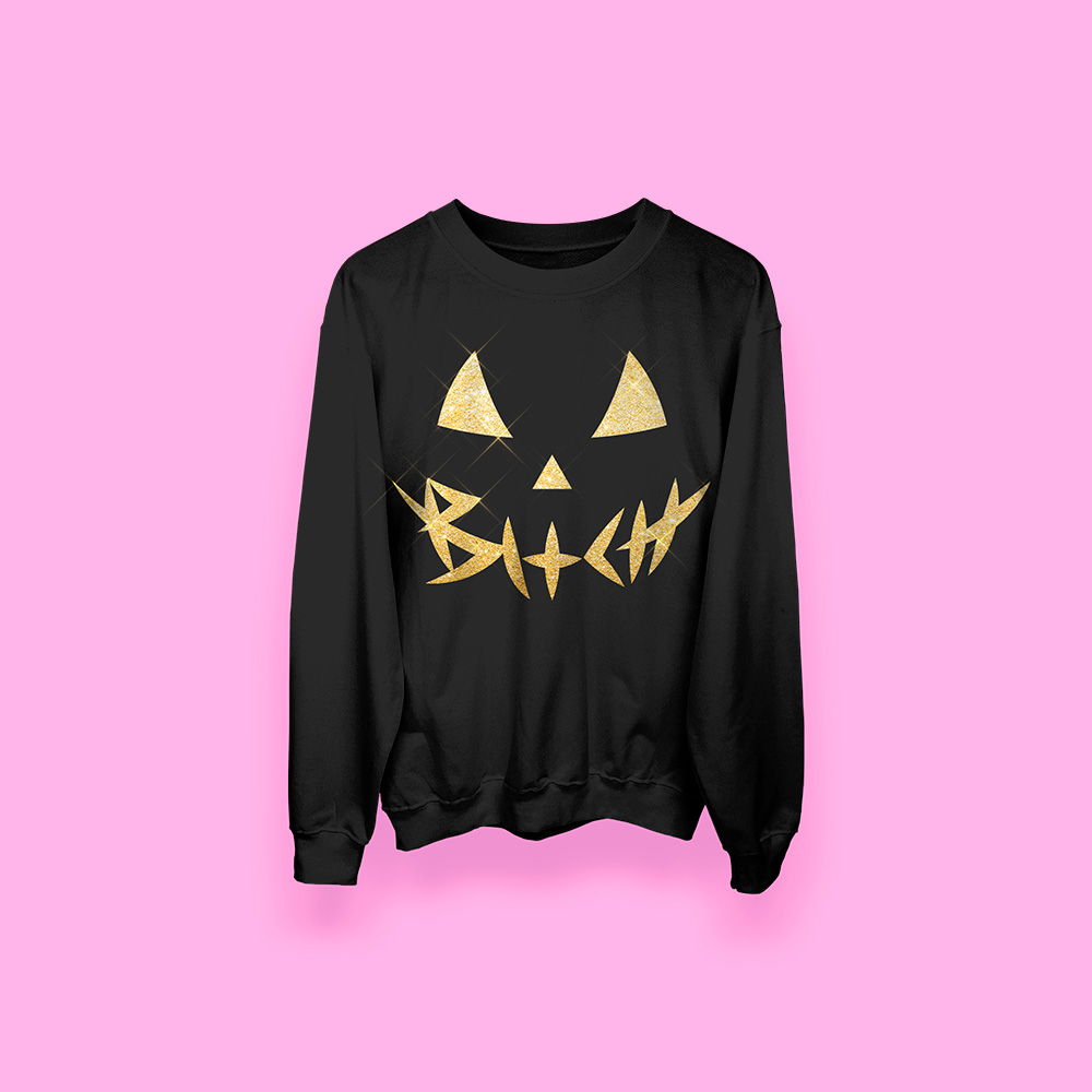 Halloween PUMPKIN GOLD (sudadera negra)