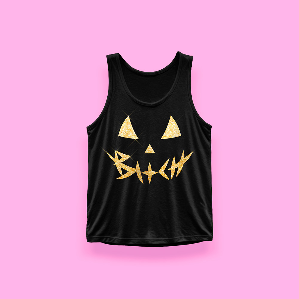 Halloween PUMPKIN GOLD (tank top negro)